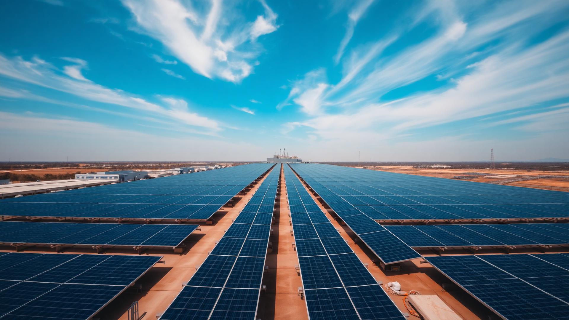 Large industrial rooftop solar plant